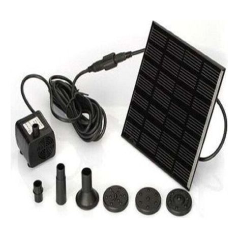 7V 1.2W Pompe Solaire Pour Fontaine, Pompe à Eau Solaire avec 6 Buses Kit de Fontaine Submersible sans Brosse,1111cm,Longueur de ligne 3m (1/4)