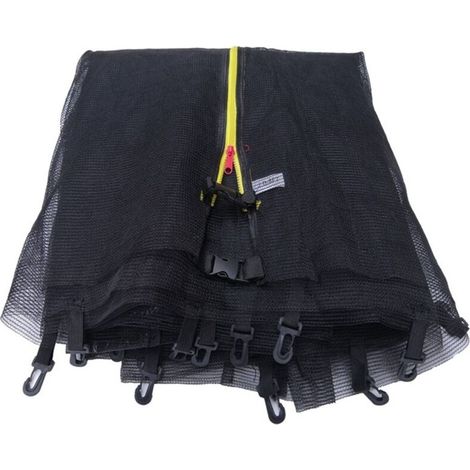Filet de Sécurité Remplacement pour Trampoline, Filet de Trampoline de Sports de Plein Air pour Enfants avec Zip, Ø 244cm, Accessoires de Trampolines de Loisirs, Noir