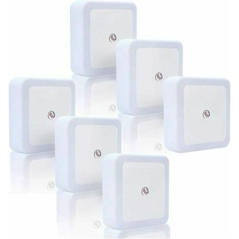 AGE 6pcs Veilleuse Lampe LED de 0.5W pour Chambre d’Enfant/Toilette/Entrée/Escalier/Couloir/Passage(Blanche) (1/4)