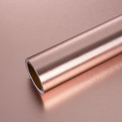 Wasserdichte Küchentapete aus Aluminiumfolie, roségolden, dekorativ selbstklebend, Rolle für Kühlschrank, Papierhandtücher, Metall, Vinyl, 40 cm x 300 cm (1/5)