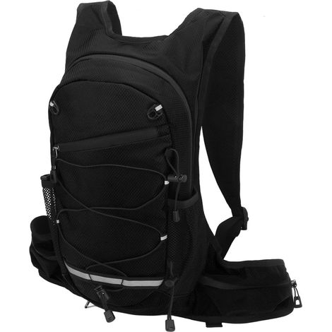 Sac à dos de vélo imperméable, pliable et ultra-léger en nylon noir, idéal pour la randonnée et le cyclisme en extérieur. (1/5)
