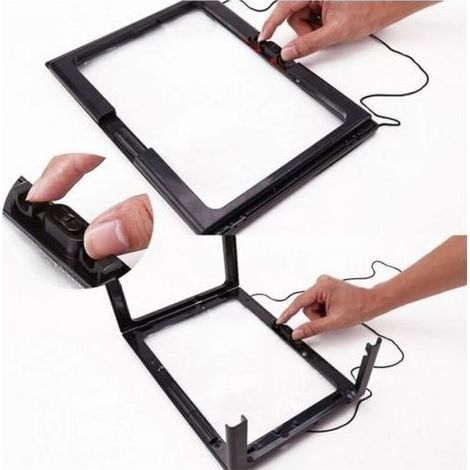 Loupe rectangulaire Grande loupe rectangulaire pleine page 2,5 Loupe éclairée par LED