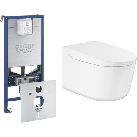 Grohe Sensia QuickFix Ensemble WC-douche - réservoir encastré alimentation secteur intégrée - modèle mural - sans bride - blanc brillant (1/5)