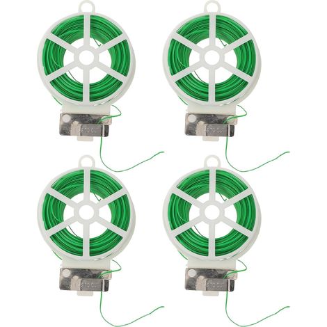 Liens de Jardinage Verts Plastifiés 4 Rouleaux 50 M Fil de Fer Flexible (1/5)