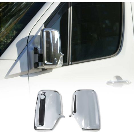 Coques de Rétroviseurs pour VW Crafter 2006-2017 en Acier Inoxy Chromé Argent (1/5)