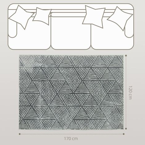 Tapis moderne pour salon, lavable en machine, tapis de sol 150x80 cm gris anthracite