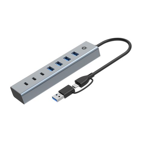 Conceptronic HUBBIES20G 7-Port USB 3.0 Hub, 5Gbps, USB-C x 3, USB-A x 4 (1/5)