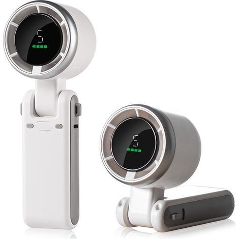 Mini Fan - 3600mAh Rechargeable Battery - LED Display - 180° Foldable 3-in-1 Fan with 5 Wind Speeds - Suitable for Travel, Outdoors, and Home - White - 1 Piece (1/5)