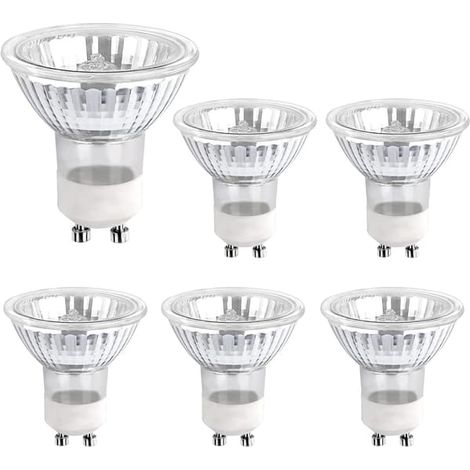 Ampoule halogène GU10 35 W 230 V, 380 lm, blanc chaud 2700 K, spot halogène dimmable, pour éclairage de meubles et présentoirs, lot de 6 (1/5)