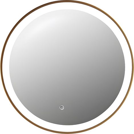 Specchio per bagno luminoso tondo a LED Dorato - L60 x H60 cm - NUMEA