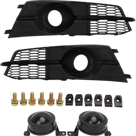1 paire de couvercle de calandre de phare antibrouillard noir brillant, cadre de lampe gauche droite adapté pour S6 C7 4G 2016 à 2018 (1/5)