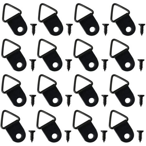 100pcs Crochets pour Tableau Accroche Cadre Tableau Sans Percer Fixation D Anneaux Metal Cadre Pour Encadrement Tableau Fixation Miroir Decoration Murale(le noir)