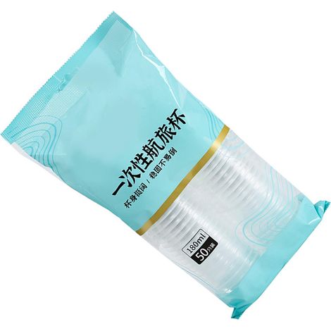 50 gobelets jetables, d'une contenance de 18 ml, transparents, parfaits pour les fêtes à la maison et le camping. (1/5)