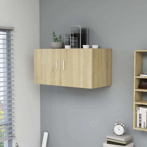 802798 vidaXL Wall Mounted Cabinet Sonoma Oak 80x39x40 cm Engineered Wood (1/5)