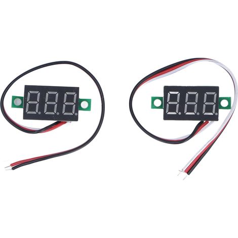 2pcs Mini voltmètre numérique DC, voltmètre 3 Fils 0,36 Pouce DC 030V testeur de jauge de voltmètre numérique Affichage LED Rouge Mini testeur de Tension mètre (1/5)