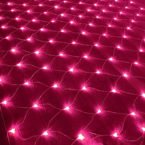 Filet lumineux 192LED, guirlande lumineuse étanche à piles, rideau de lumière maillé pour jardin extérieur intérieur Noël mariage fête décor mural (Multicolore, 3x2M)