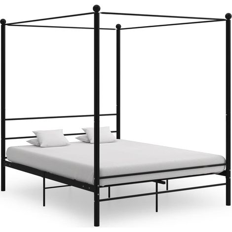 Himmelbett Schwarz Metall 160x200 cm