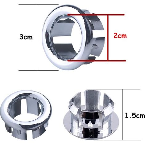 Anillo de rebosadero,10 piezas,roseta de rebosadero para lavabo,anillo de rebosadero para lavabo,anillo de rebosadero para lavabo (1/4)