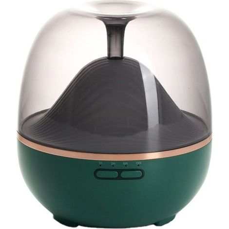 Diffuseur d’huiles essentielles ultrasonique avec télécommande, lampe LED colorée, minuterie et humidification – Vert