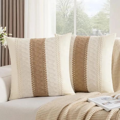 Boîtier de coton bohème de chanvre de style bohème beige 2PCS