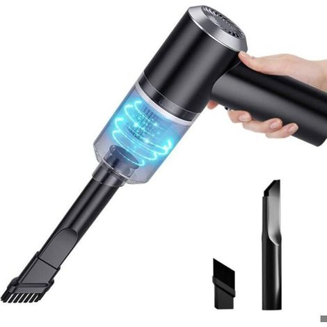 Mini Aspirateur à Main sans Fil, 6000Pa 120W Petit Aspirateur de Voiture Portable Puissant pour Voiture,Cuisine,Noir (1/4)