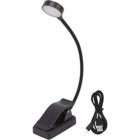 Lampe LED Rechargeable par USB pour livre, lampe de bureau à clipser, luminaire décoratif d'intérieur, idéal pour un dortoir, une université, un bureau, une chambre à coucher ou un salon