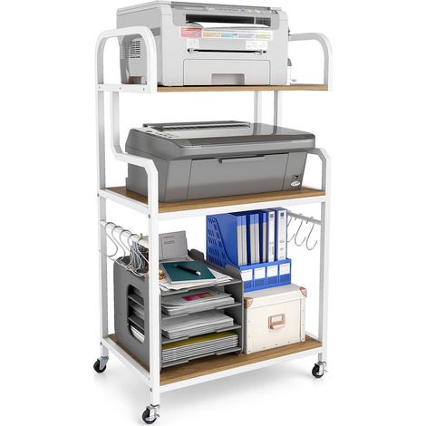 COSTWAY Porta Stampante Mobiletto Supporto Carrello Tavolino Organizer Ruote Rotelle Supporto Stampante Mobile Ufficio Mobile Per Stampante Mobiletto Per Stam (1/5)