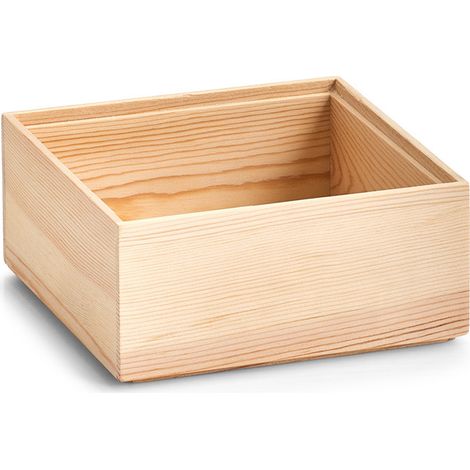 Boîte de rangement en pin, petite boîte de rangement, organiseur facile à nettoyer. (1/4)
