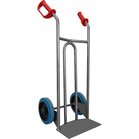 Sackkarre aus Stahl 250 kg Tragkraft - Elastomerräder blau spurlos leise - DVPO-RSB (1/4)