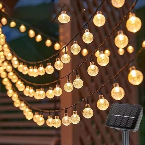 Outdoor solar string lights, IP65 waterproof, ideal for patios and parties, adjustable intensity via remote control - AquaForge (1/5)