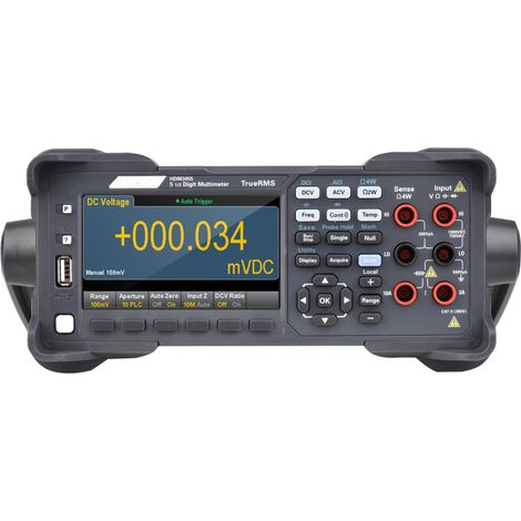 Multimètre de bureau numérique Hantek HDM3055 : multimètre haute précision 5 1/2 avec écran LCD 4,3 pouces, acquisition de données à 30 kéch/s, testeur de température True RMS (1/5)