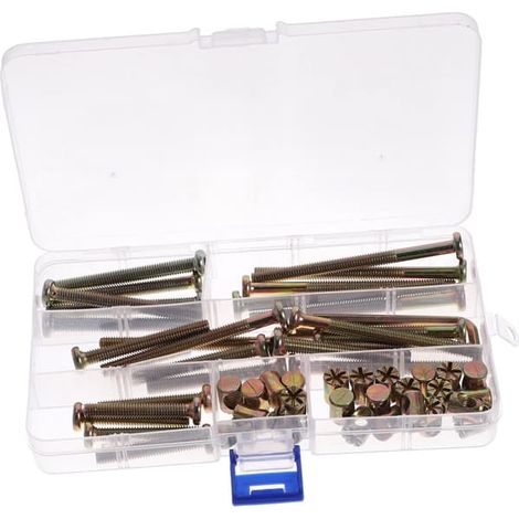Ensemble de 50 vis et écrous pour meubles M6, accessoires pour berceau, douille Allen plaquée de rechange (1/5)