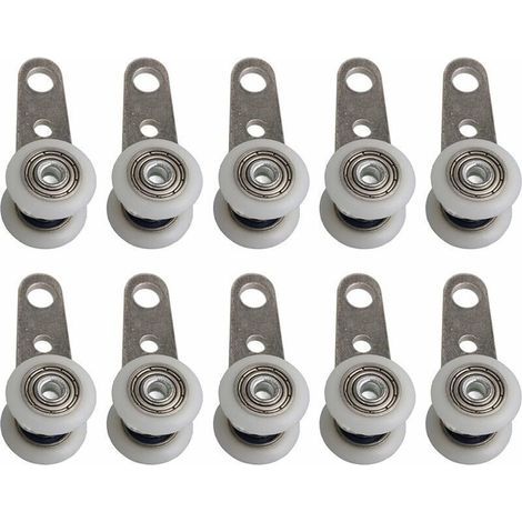 Schiebetürzubehör – Set mit 10 Rollen für Terrassentüren oder Schiebetüren – Metall und Kunststoff – 4,5 x 1,9 cm (1/5)