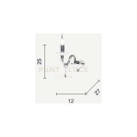 APPLIQUE LIVIA 1 LUCI OTTANIO- TRASPARENTE E CROMO ATTACCO E14 L.12CM