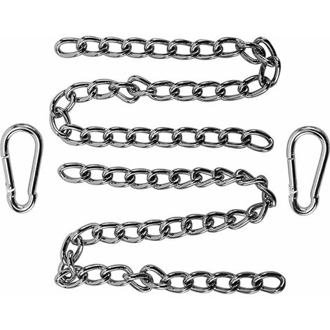Stuhlkette, Hängemattenkette, 4 mm Edelstahlkette, 100/39,37 Zoll Kettenlänge mit zwei Karabinern für Schaukel, Schulterstuhl (1/5)