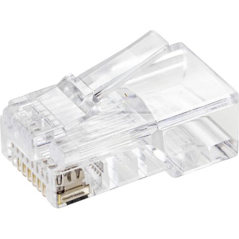 TRU COMPONENTS TC-9202516 RJ 45 Steckverbinder Stecker, gerade Polzahl Sensoren 8P8C Transparent (1/2)