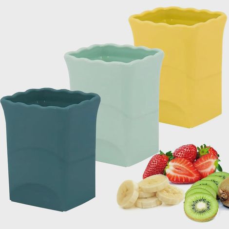 3-teiliger multifunktionaler Obstschneider: Tragbarer Schneider für Erdbeeren, Bananen, Gurken, Champignons und Gemüse, schnelles Schneidewerkzeug für Salate (3er-Set)