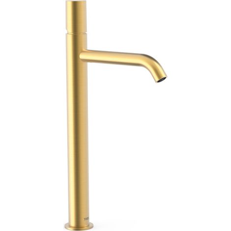TRES 26130801OM STUDY Grifo Monomando XXL Caño Alto para Lavabo Color Oro Mate 24K - ref: 26130801OM