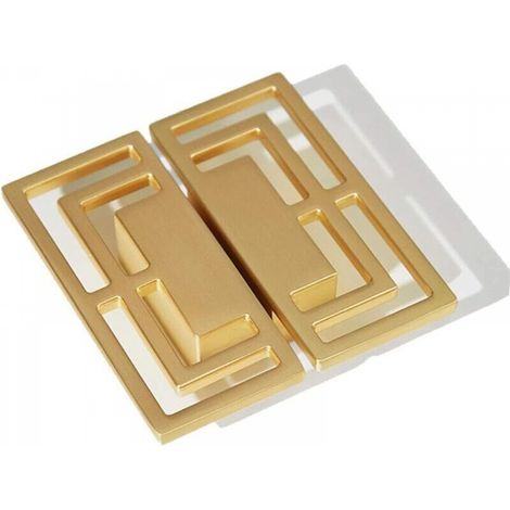 Poignée de tiroir 2 pièces pour meuble TV, élégante en alliage de zinc, motif chinois moderne et de bon augure, distance entre les trous : 32 mm, doré (1/5)