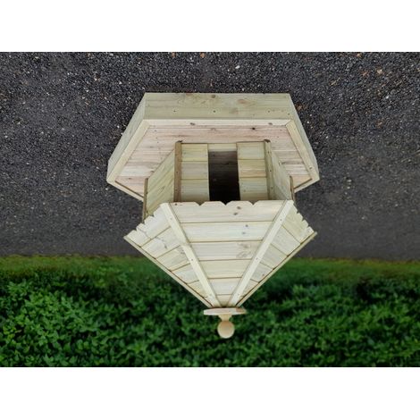 Indian Runner Hexagonal Floating Duck House, Waterfowl Nesting Box for Pond or Lake