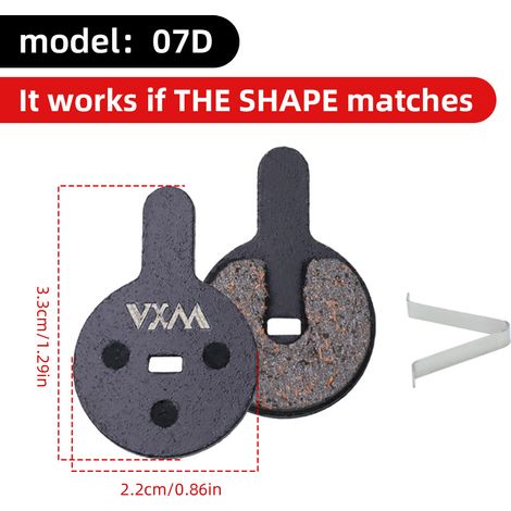 Plaquettes de frein semi-métalliques 07D Plaquettes de frein à disque pour vélo, plaquettes de frein résistantes à l'usure, plaquettes de frein universelles entièrement métalliques pour vélos électriq (1/5)