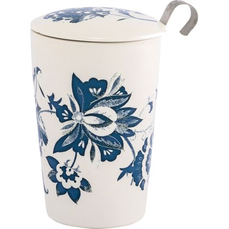 Tasse en porcelaine à double paroi avec infuseur luna blanche (1/4)