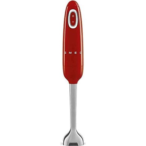 Smeg, frullatore a immersione hbf01rdeu, funzione turbo e sistema di taglio flowblend, con impugnatura antiscivolo, avvolgicavo integrato, accessori non inclusi, potenza 700w, rosso (1/5)
