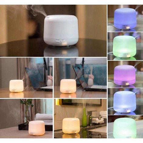 AROMATERAPIA 7 LED UMIDIFICATORE AD ULTRASUONI DEPURATORE 500ML DIFFUSORE AROMI