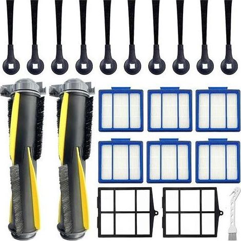 Tivcroxs Kit d'accessoires pour aspirateur robot Shark IQ RV1001AE RV1000 RV1001 AV970 AV993 RV912S AV1002AE UR1000SR QR1000SB UR1005AE AV1102ARUS 2 brosses principales, 6 filtres, 10 brosses
