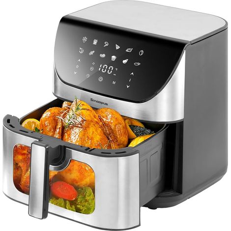 Friteuse à air chaud, 8.5L, 1800W, Acier inoxydable, noir/argent (1/5)