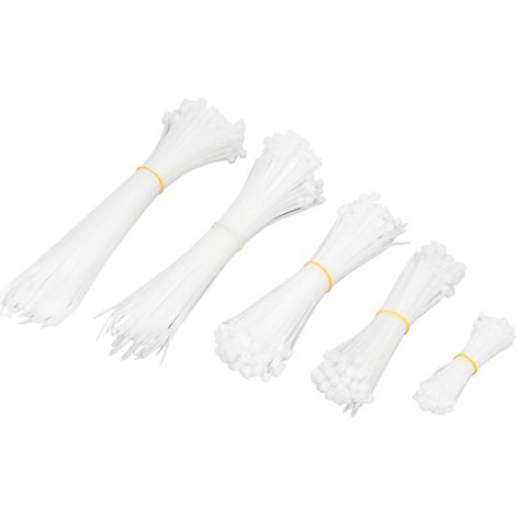 600 Stück Kabelbinder aus Nylon, selbstsichernd, verschiedene Größen (4, 6, 8, 10, 12 Zoll) – Kabelmanagement-Werkzeug (1/5)