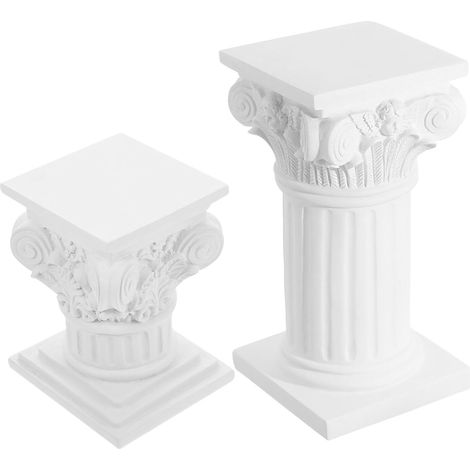 Lot de 2 Piliers Romains en Résine pour Mariage Colonnes Décoratives Sculptées Format Petit et Grand Carré Décoration Élégante pour Cérémonie et Intérieur Accessoires Légers (1/5)