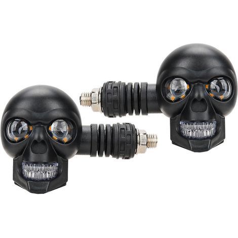 Totenkopf-Blinker für 12-V-Motorräder, Hochleistungs-LEDs, optimale Sichtbarkeit. Motorrad-Ersatzteile (1/5)