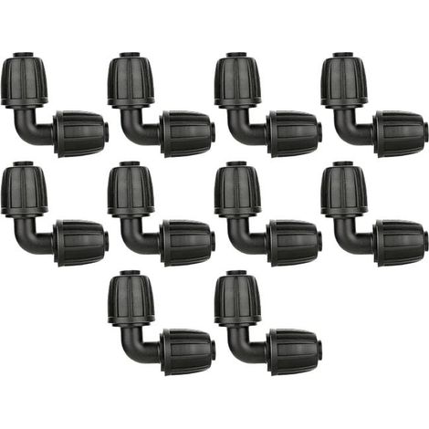 10 conectores microgoteo de 16 mm para riego por goteo, codo para manguera de jardín, accesorio de conexión del sistema (1/5)